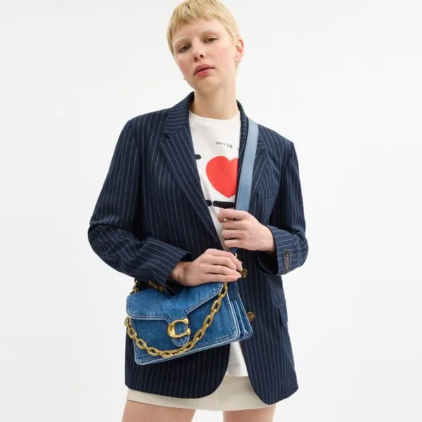 Bolsa Chain Tabby 26 Shoulder Denim Coach