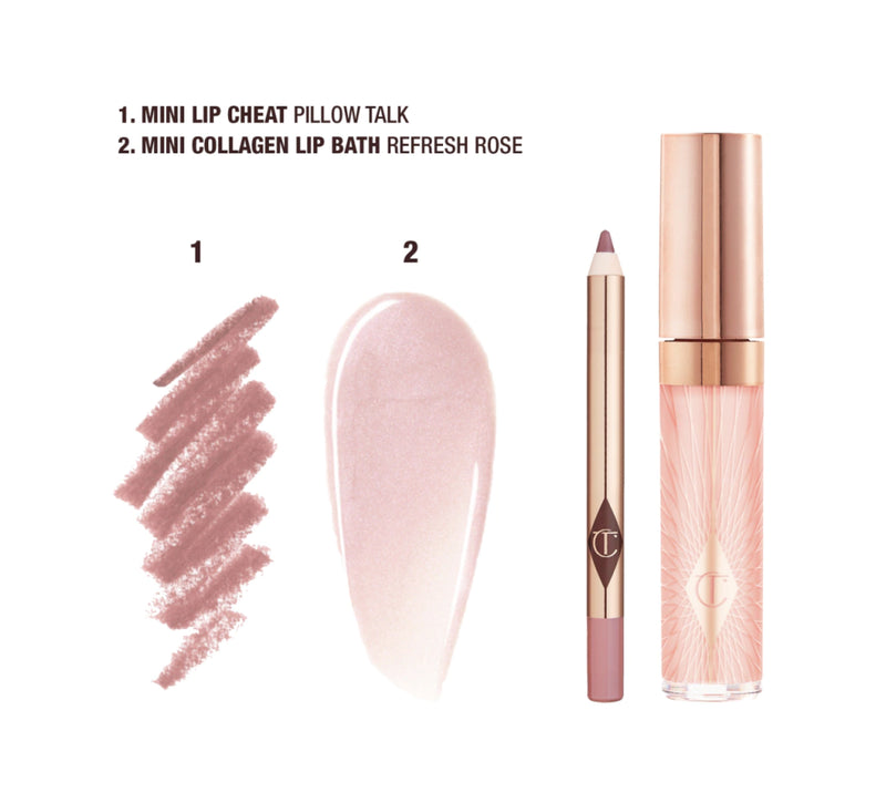 Kit Mini Glossy Fresh Pink Lip Gloss + Lip Liner Charlotte Tilbury