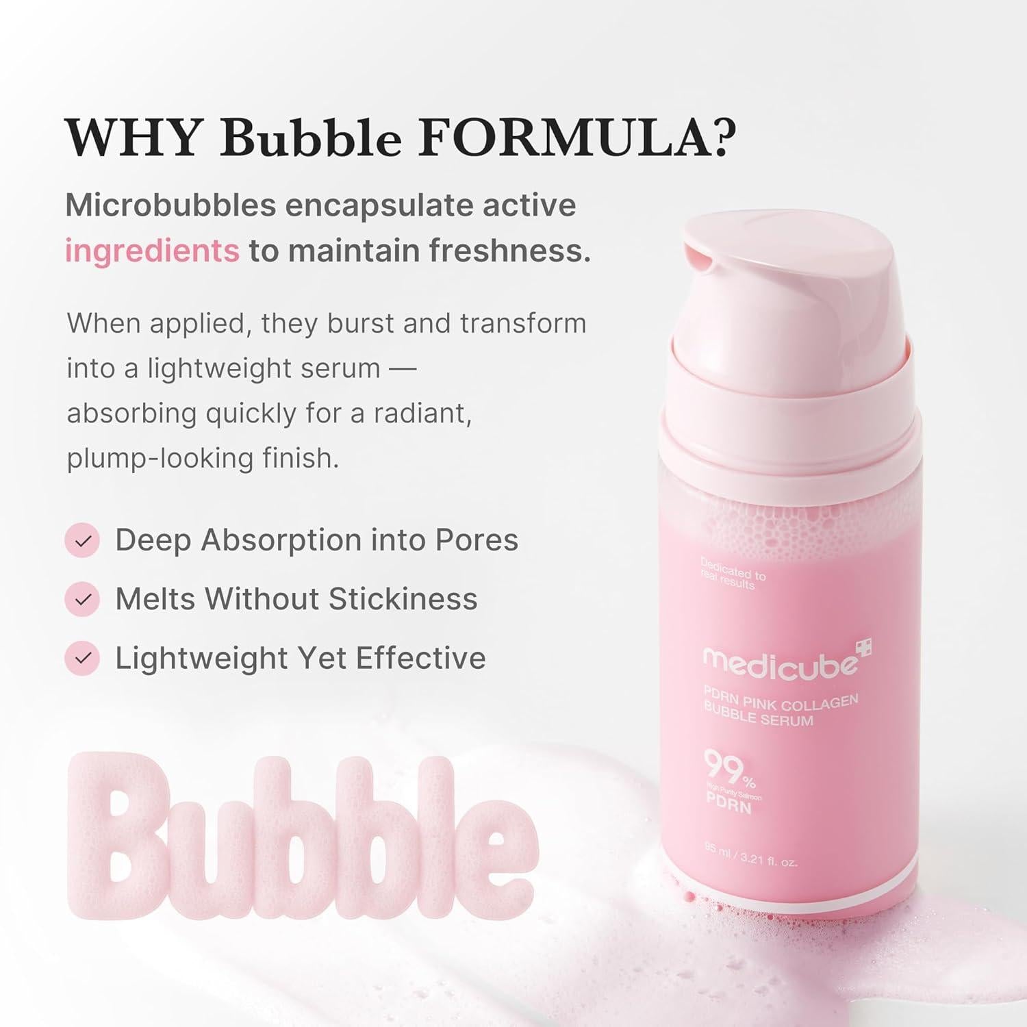 [PRÉ VENDA] Medicube PDRN Pink Collagen Bubble Serum