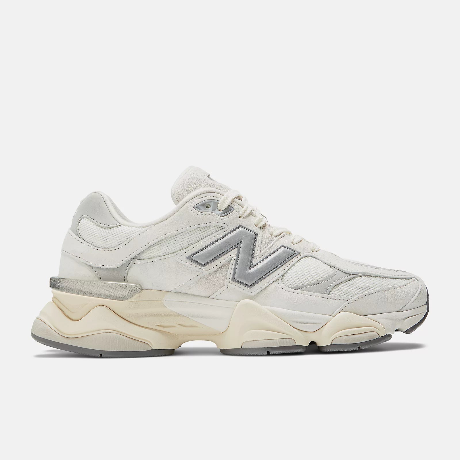 New Balance 9060 Sea Salt and Silver Metallic