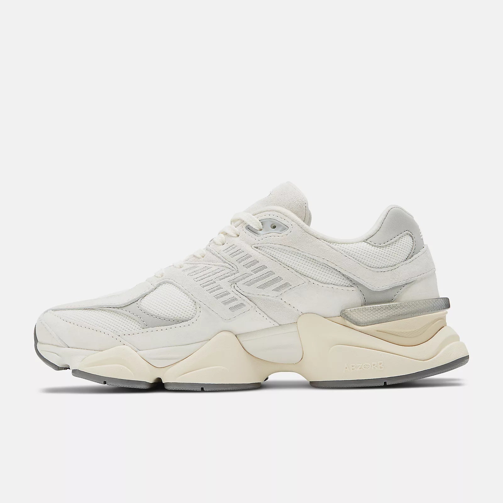 New Balance 9060 Sea Salt and Silver Metallic